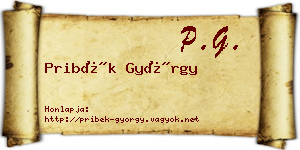 Pribék György névjegykártya