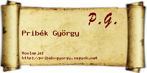 Pribék György névjegykártya